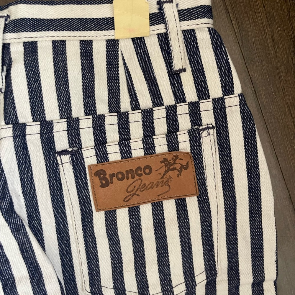 Vintage 70s Bronco Blue and White Pinstripe Pants